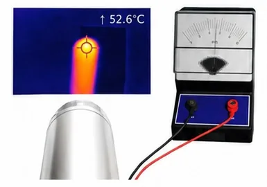 Medición de 52,6 °C con localizador de puntos