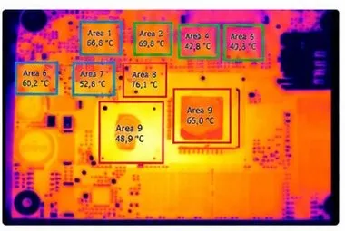 Imagen térmica con varias áreas de medición